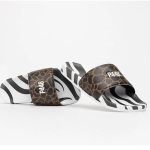 P448 Super Zebra/ Leopard Slide Sz 40 NWOB Made In Italy Runs Small